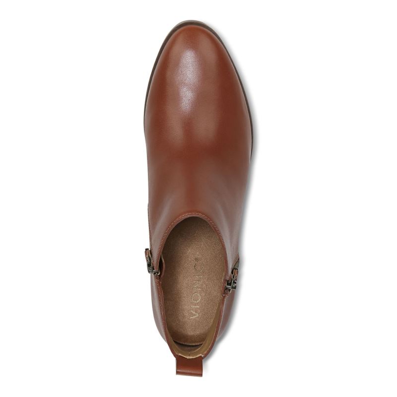 Vionic Women's Cecily Ankle Boot - Cognac Leather