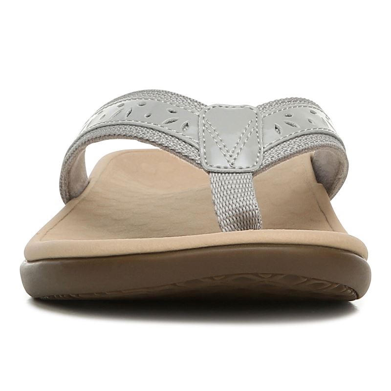 Vionic Women's Casandra Toe Post Sandal - Light Grey