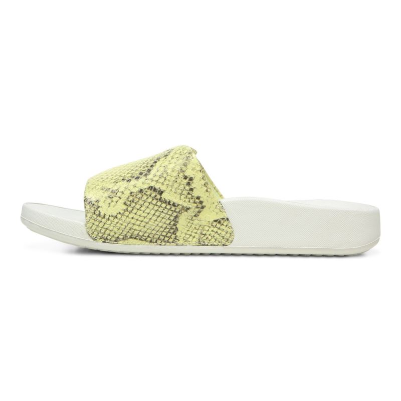 Vionic Women's Keira Slide Sandal - Citrine Snake
