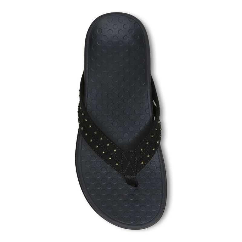 Vionic Women's Tasha Toe Post Sandal - Black