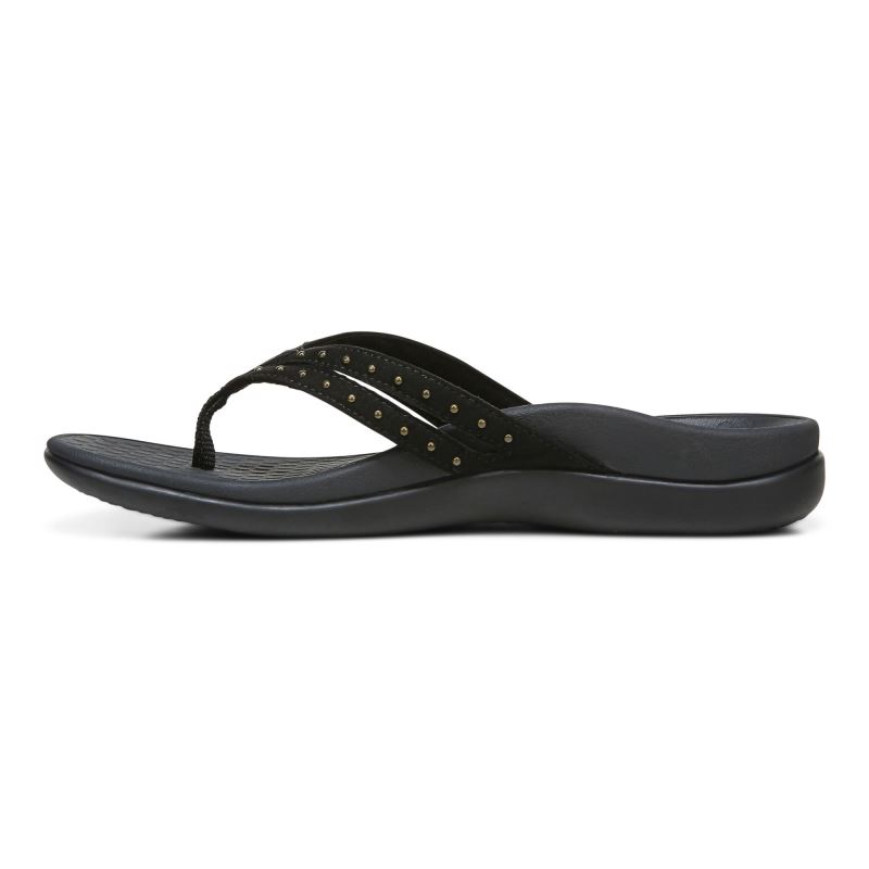Vionic Women's Tasha Toe Post Sandal - Black