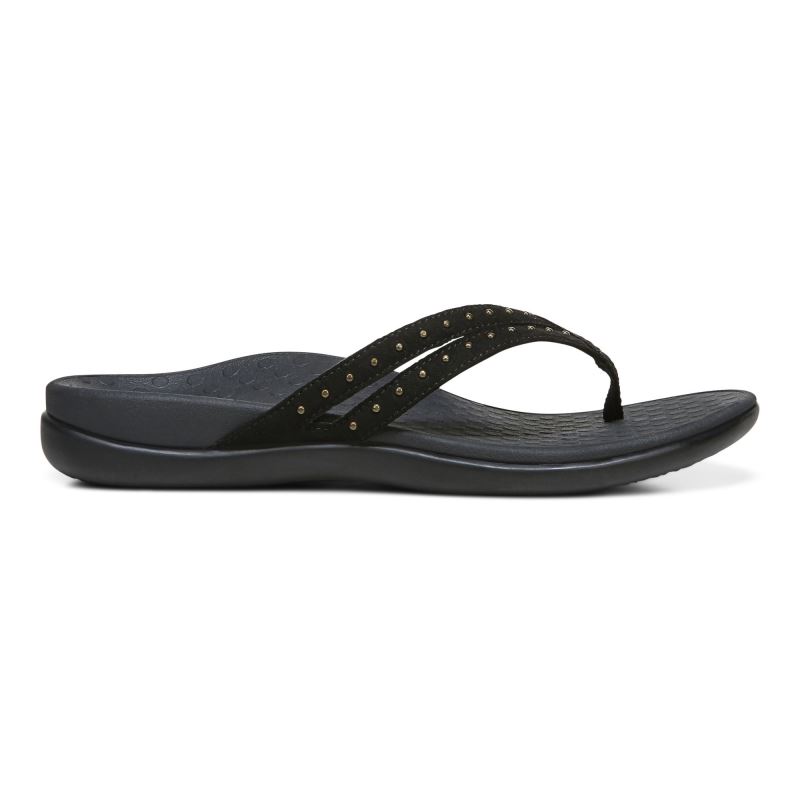 Vionic Women's Tasha Toe Post Sandal - Black