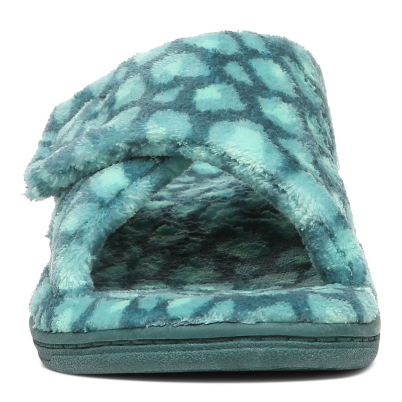 Vionic Women's Relax Slippers - Posy Green Leopard