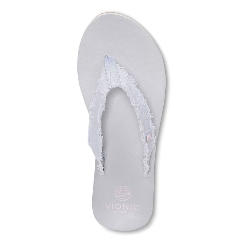Vionic Women's Unwind Toe Post Sandal - Blue Haze