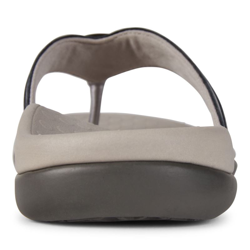 Vionic Women's Tide Aloe Toe Post Sandal - Pewter Leather