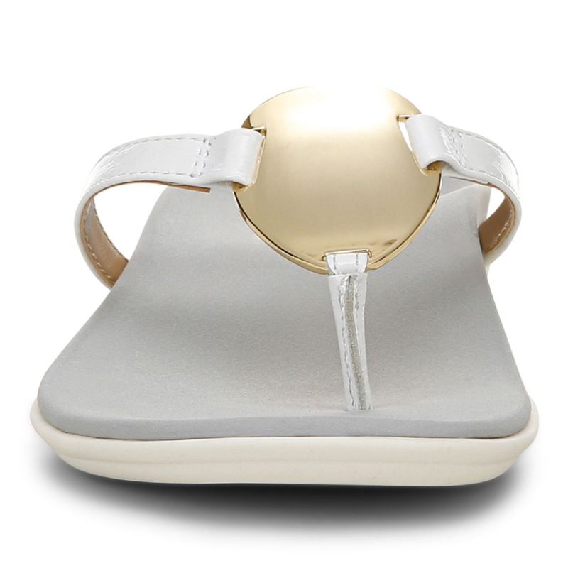 Vionic Women's Raysa Toe Post Sandal - White