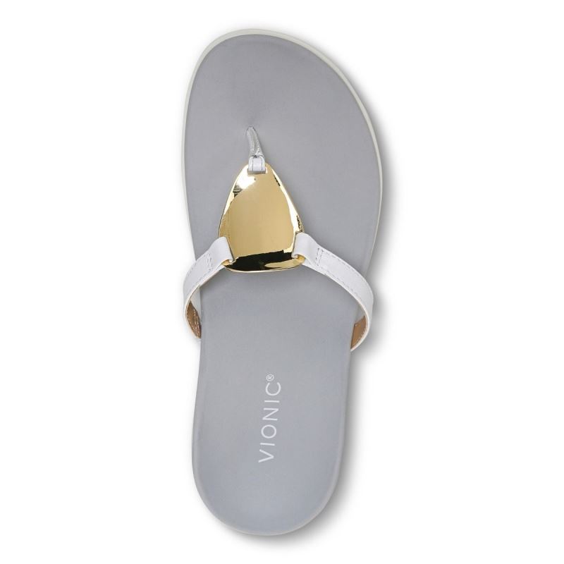Vionic Women's Raysa Toe Post Sandal - White
