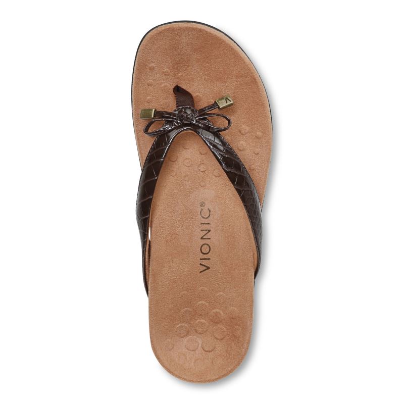 Vionic Women's Bella Toe Post Sandal - Brown
