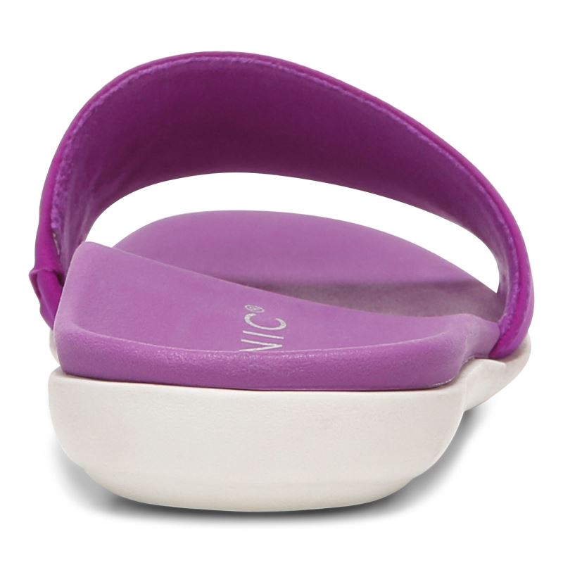 Vionic Women's Val Slide Sandal - Purple Cactus Nubuck