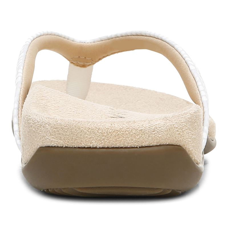 Vionic Women's Dillon Toe Post Sandal - White Lizard