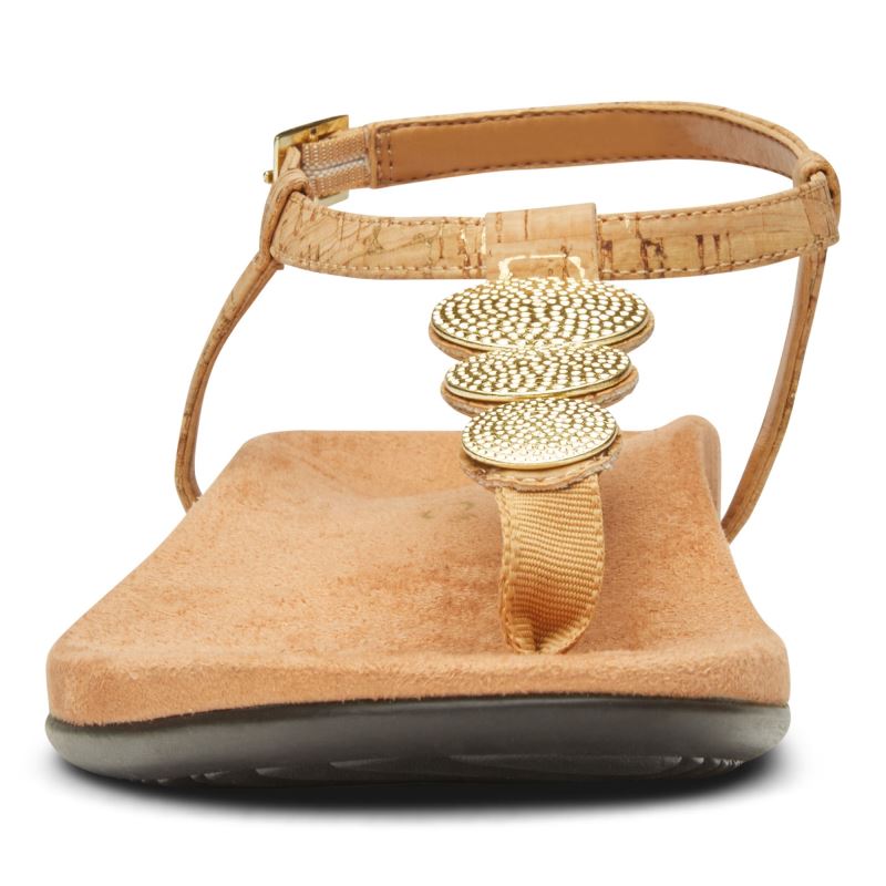 Vionic Women's Lizbeth Backstrap Sandal - Gold Cork