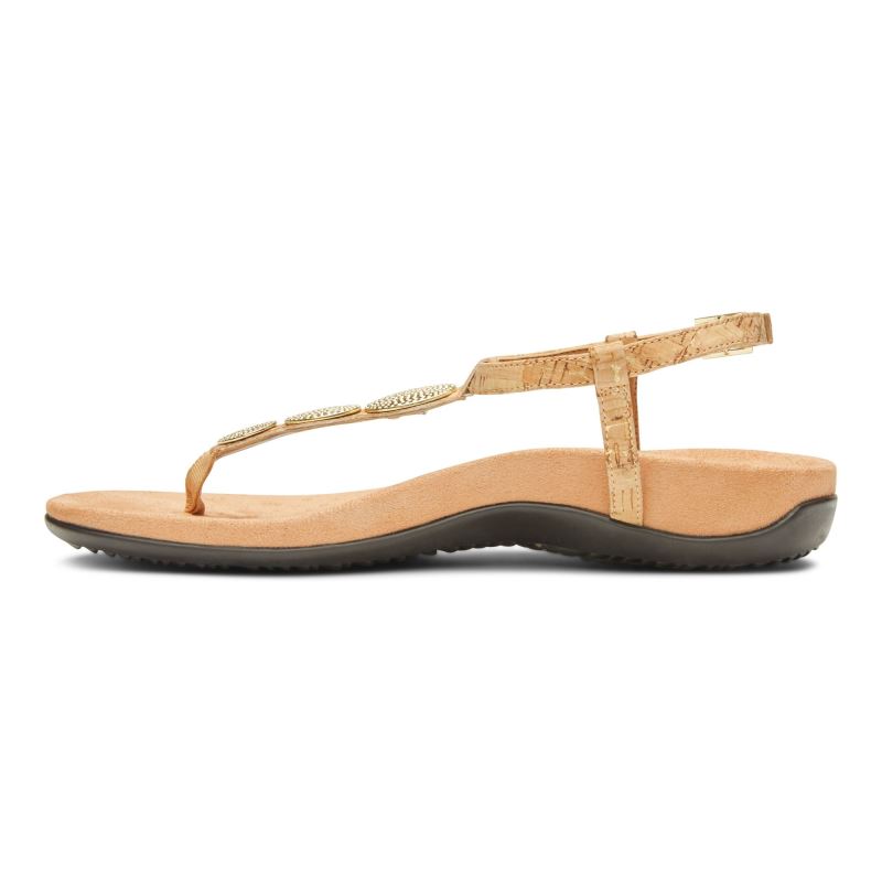 Vionic Women's Lizbeth Backstrap Sandal - Gold Cork