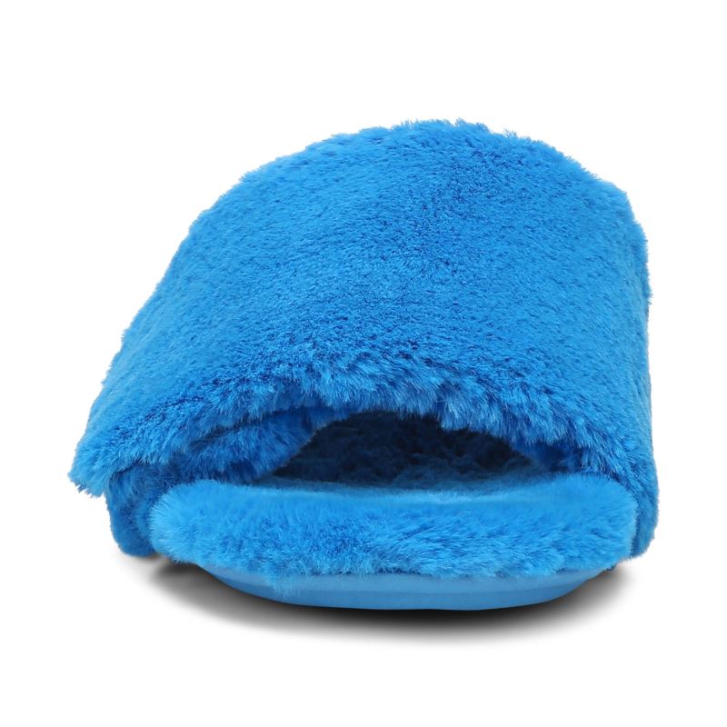 Vionic Women's Dream Plush Slipper - Atomic Blue Plush
