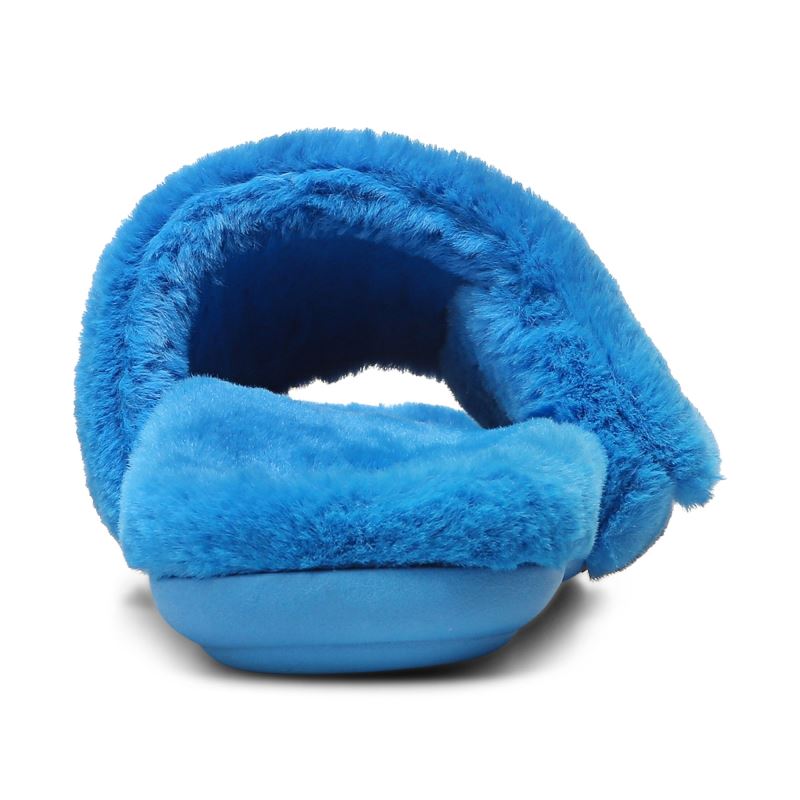 Vionic Women's Dream Plush Slipper - Atomic Blue Plush