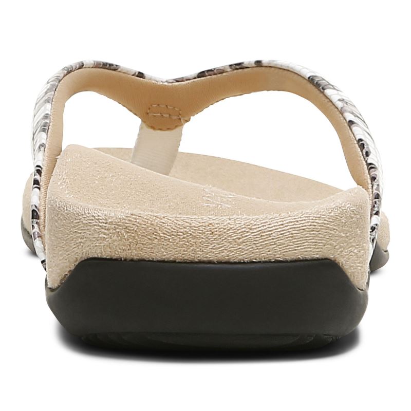 Vionic Women's Dillon Toe Post Sandal - White Leopard