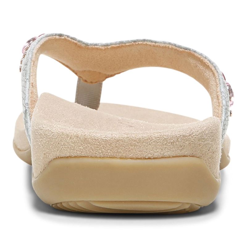 Vionic Women's Lucia Toe Post Sandal - Light Grey