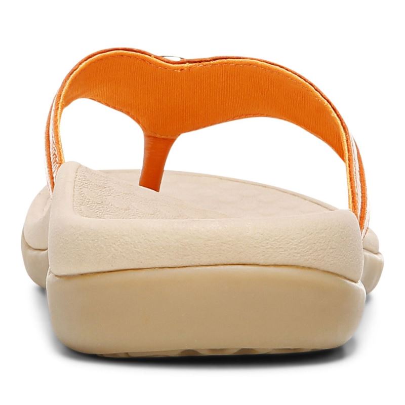 Vionic Women's Tide Aloe Toe Post Sandal - Marigold Leather