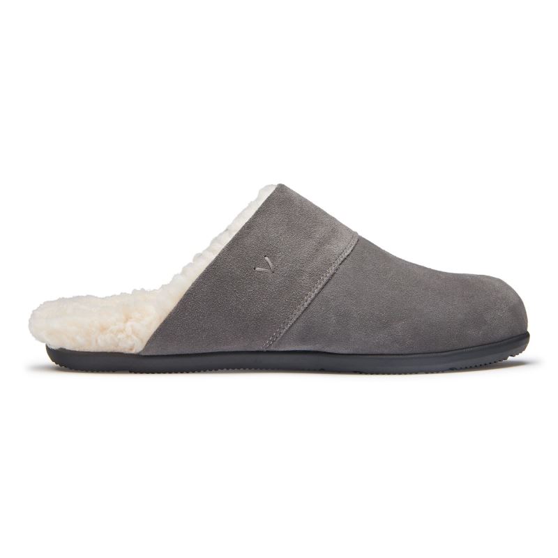 Vionic Men's Alfons Mule Slipper - Charcoal Suede