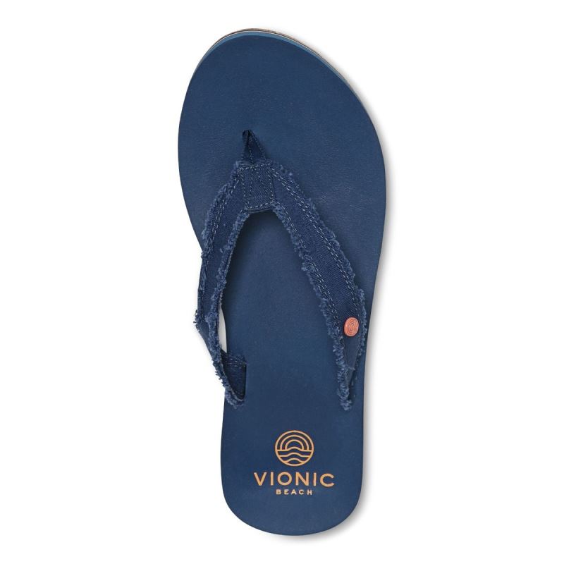 Vionic Women's Unwind Toe Post Sandal - Navy