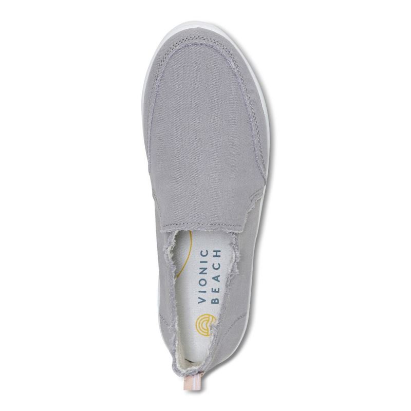Vionic Women's Malibu Slip On - Light Grey Canvas