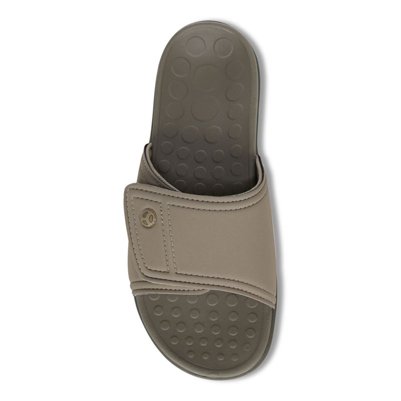 Vionic Men's Kiwi Slide Sandal - Camel Khaki