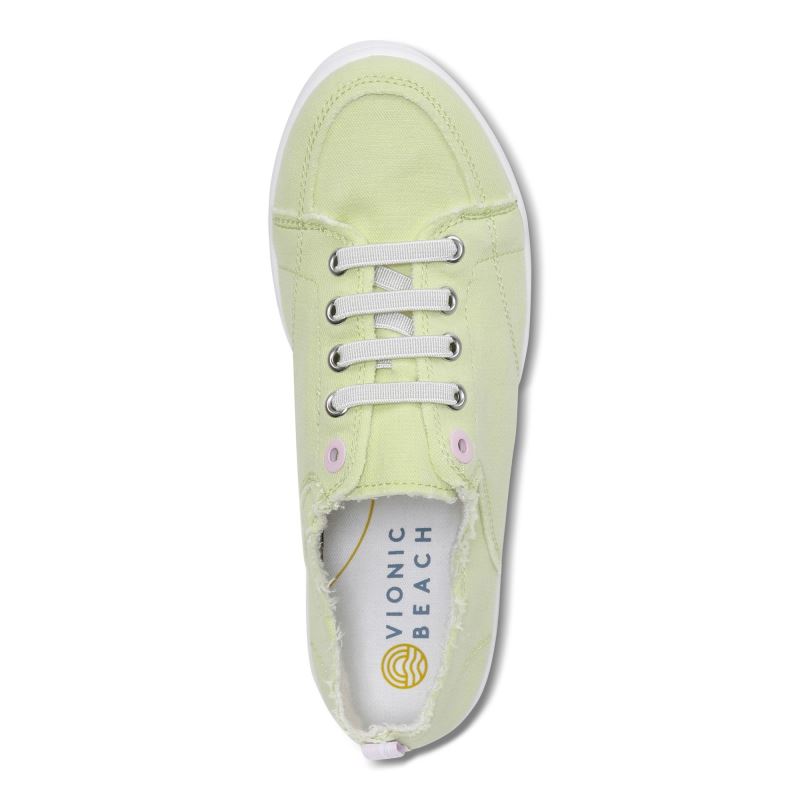 Vionic Women's Pismo Casual Sneaker - Pale Lime Canvas