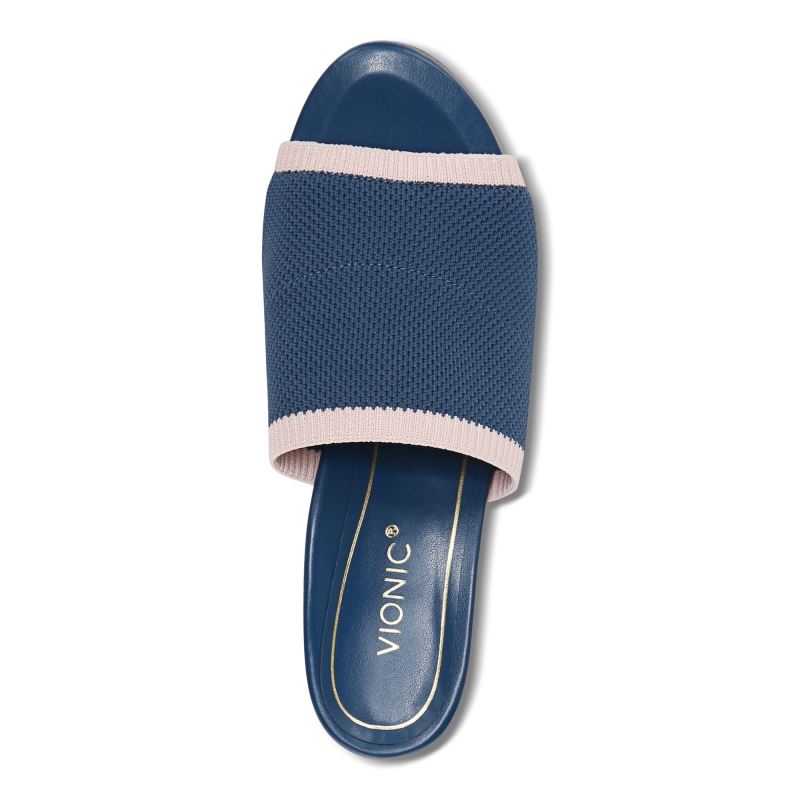 Vionic Women's Fleur Heeled Sandal - Dark Blue