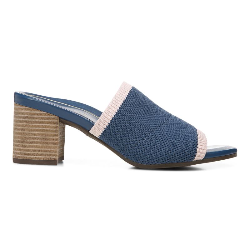 Vionic Women's Fleur Heeled Sandal - Dark Blue