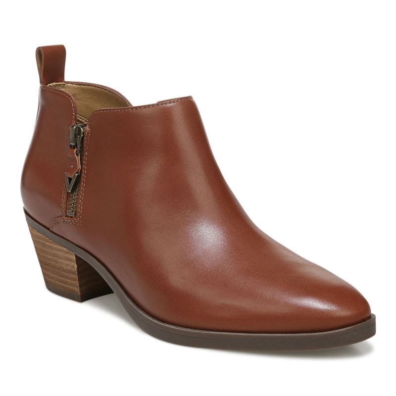 Vionic Women's Cecily Ankle Boot - Cognac Leather - Click Image to Close
