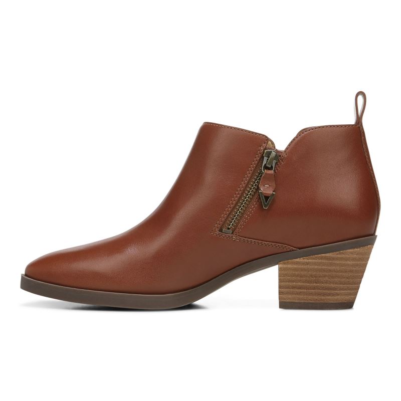 Vionic Women's Cecily Ankle Boot - Cognac Leather