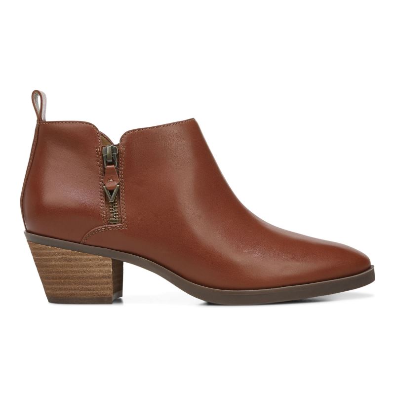 Vionic Women's Cecily Ankle Boot - Cognac Leather