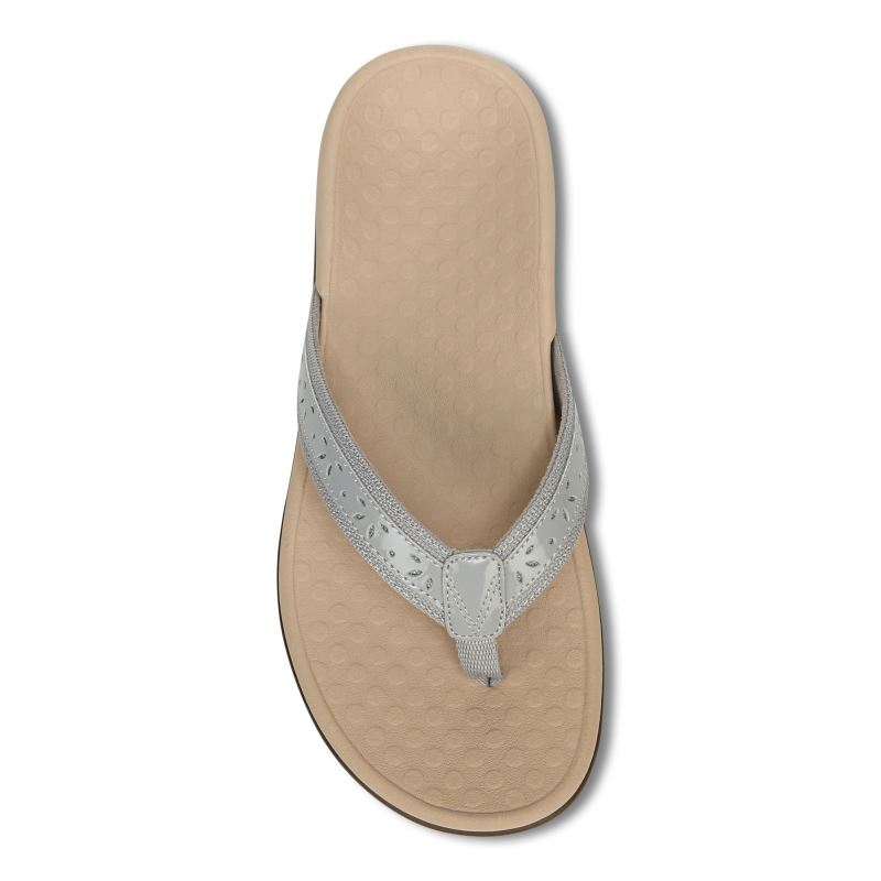 Vionic Women's Casandra Toe Post Sandal - Light Grey
