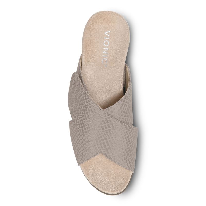 Vionic Women's Leticia Wedge Sandal - Aluminum