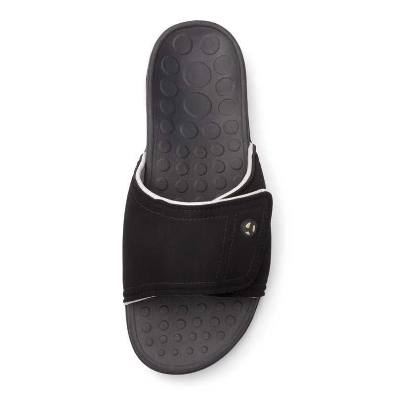 Vionic Men's Kiwi Slide Sandal - Black Grey