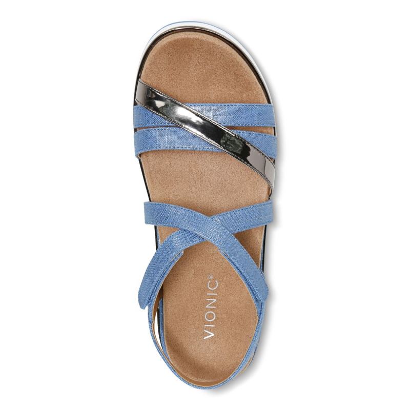 Vionic Women's Kellyn Flatform Sandal - Vallarta Blue