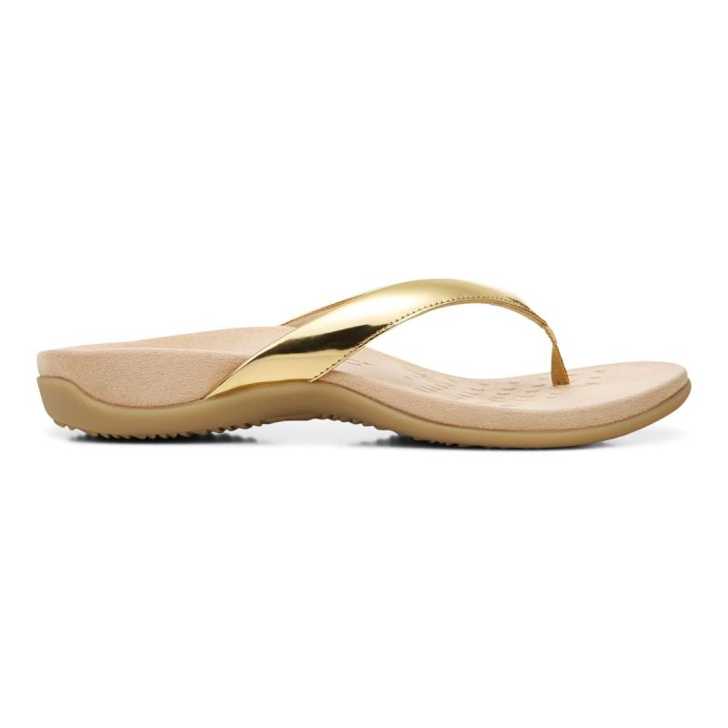 Vionic Women's Dillon Toe Post Sandal - Gold