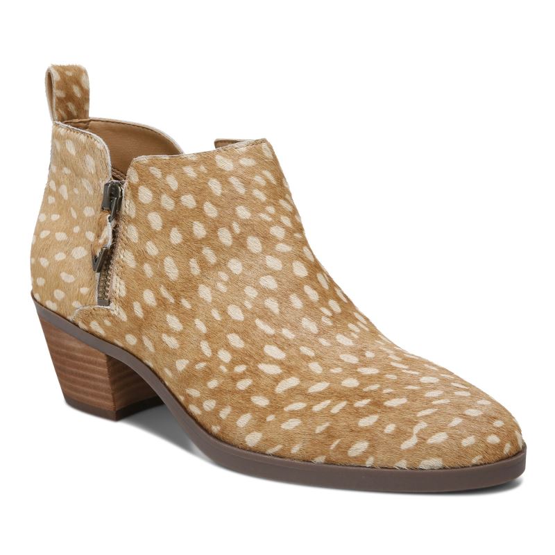 Vionic Women's Cecily Ankle Boot - Tan Deer Print