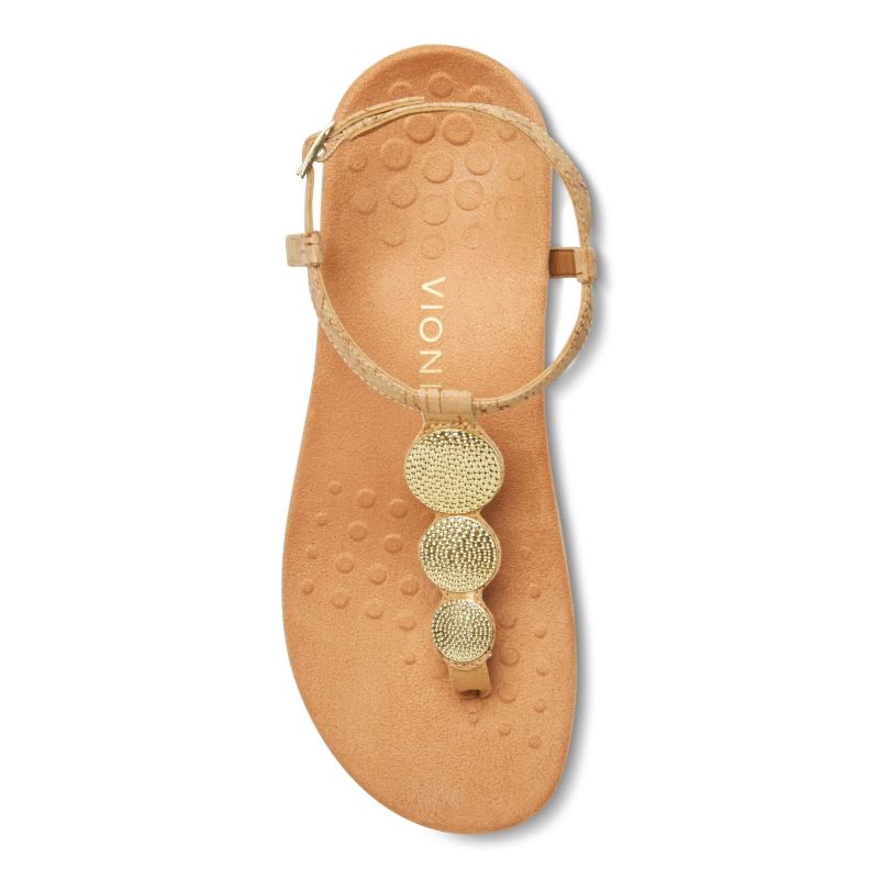 Vionic Women's Lizbeth Backstrap Sandal - Gold Cork
