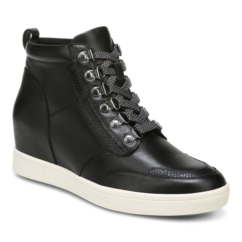 Vionic Women's Jordy High Top - Black Leather - Click Image to Close