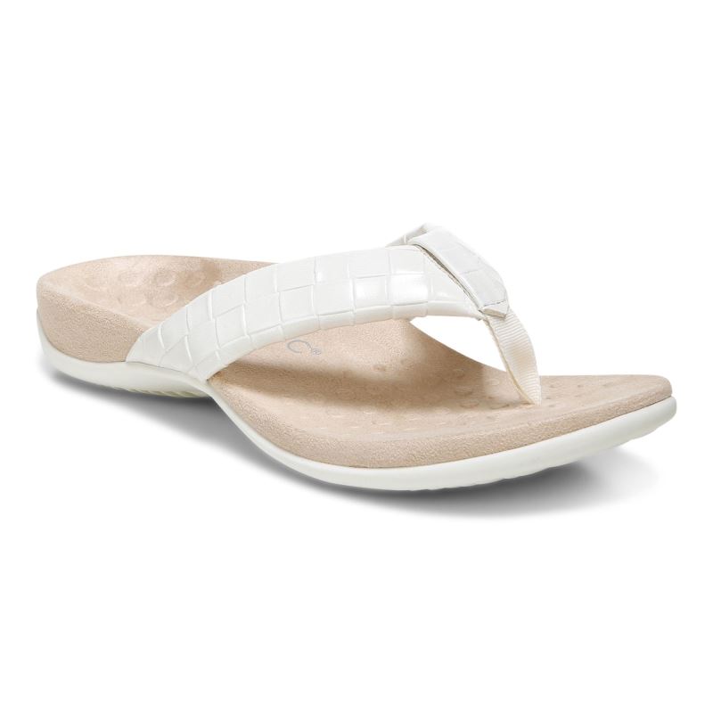 Vionic Women's Layne Toe Post Sandal - Cream - Click Image to Close