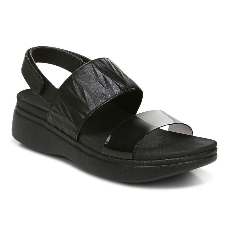 Vionic Women's Karleen Platform Sandal - Black - Click Image to Close