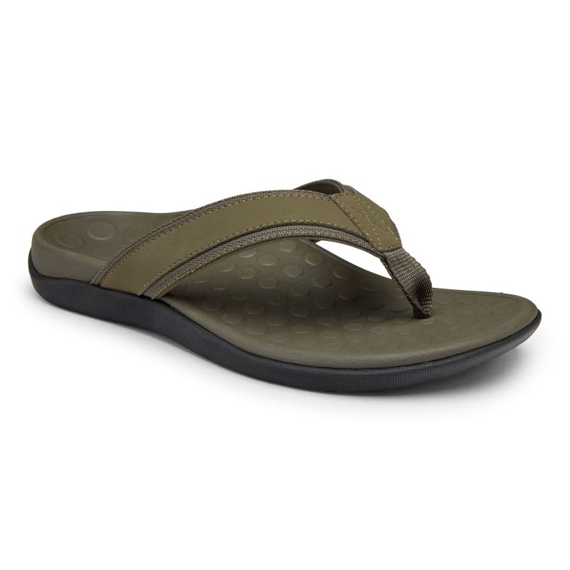 Vionic Men's Tide Toe Post Sandal - Olive
