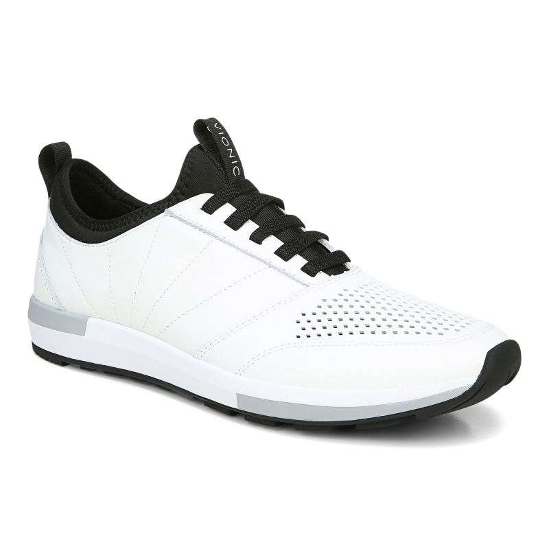 Vionic Men's Trent Sneaker - White Leather - Click Image to Close
