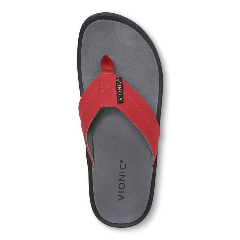 Vionic Men's Wyatt Toe Post Sandal - Red