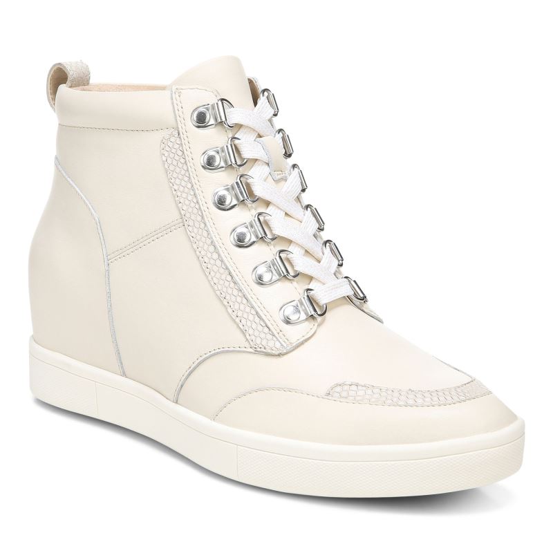 Vionic Women's Jordy High Top - Cream Leather - Click Image to Close