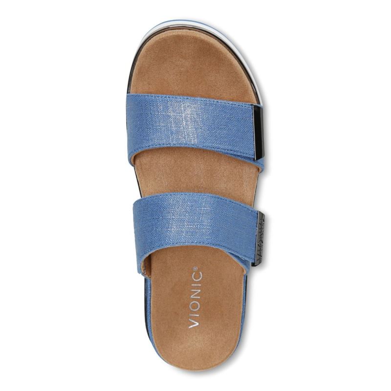 Vionic Women's Brandie Flatform Sandal - Vallarta Blue Linen