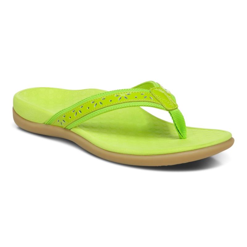 Vionic Women's Casandra Toe Post Sandal - Lime - Click Image to Close