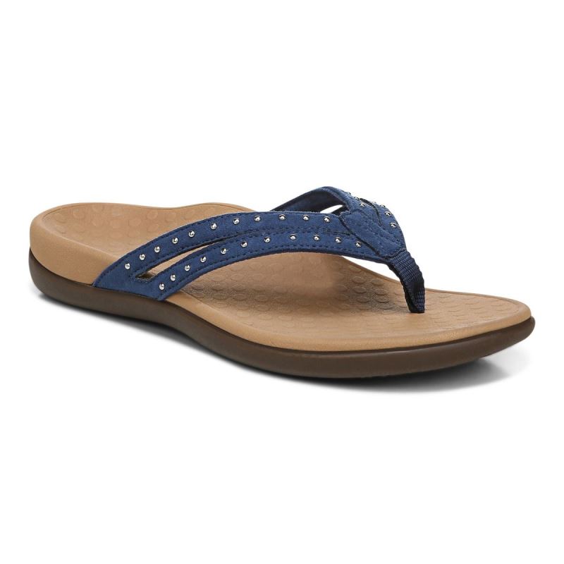 Vionic Women's Tasha Toe Post Sandal - Dark Blue