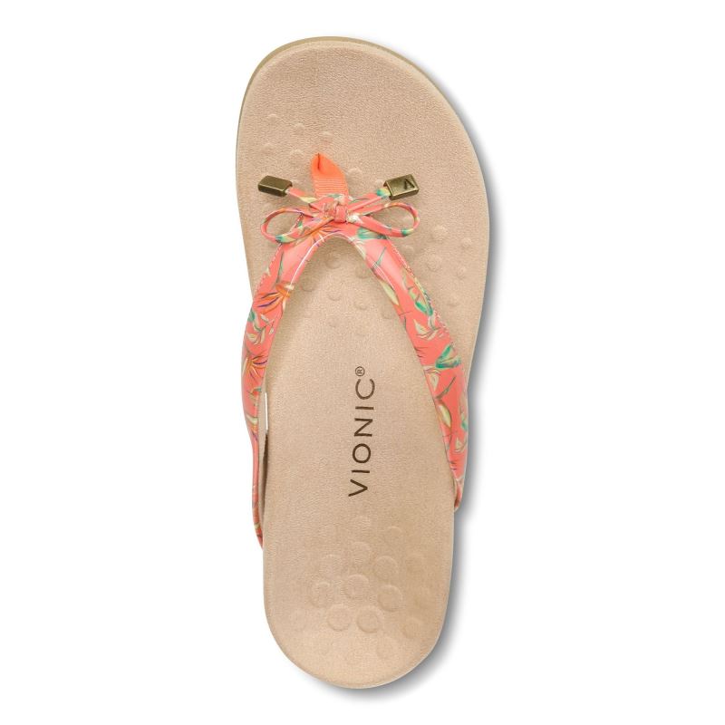 Vionic Women's Bella Toe Post Sandal - Papaya