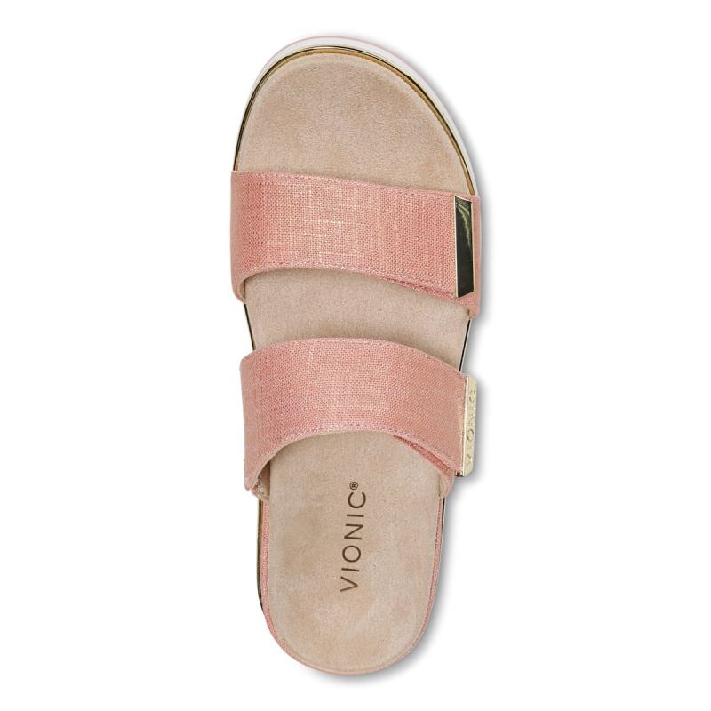 Vionic Women's Brandie Flatform Sandal - Papaya Linen
